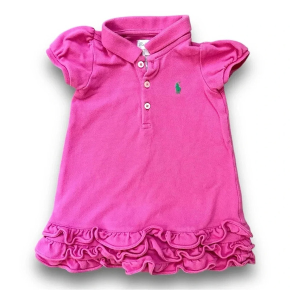 Ralph Lauren | Ruffled Polo Dress (6 mos) 🩷 - Picture 1 of 5